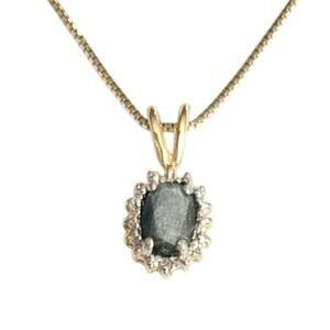 Vermeil Sterling & Midnight Blue Natural Sapphire Pendant Necklace